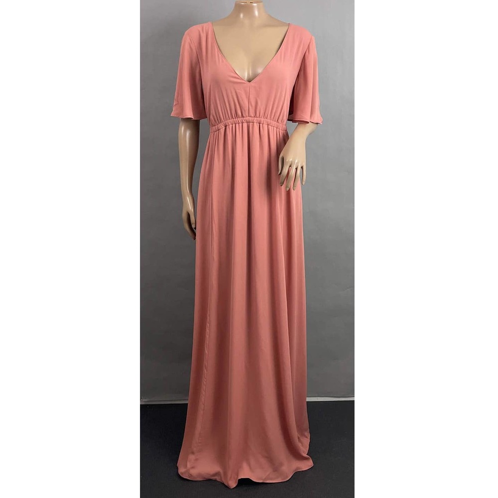 Show Me Your Mumu Dress Women L Rustic Mauve Crisp Emily Empire Maxi NWT